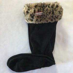 Hunter Black Socks with Faux Fur Trim